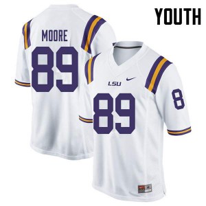 #89 Derian Moore Tigers Youth Football Jersey White