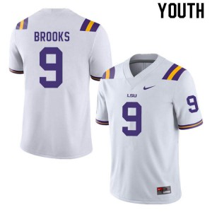 #9 Marcel Brooks Louisiana State Tigers Youth Official Jersey White