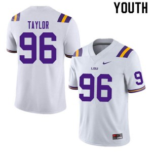 #96 Eric Taylor LSU Youth Player Jerseys White