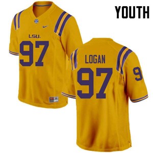 #97 Glen Logan LSU Youth NCAA Jersey Gold