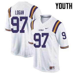 #97 Glen Logan LSU Youth Embroidery Jerseys White