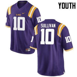 #10 Stephen Sullivan Tigers Youth Embroidery Jerseys Purple