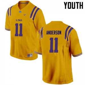 #11 Dee Anderson Louisiana State Tigers Youth College Jersey Gold