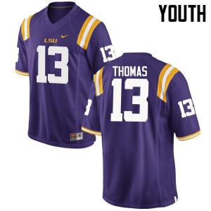 #13 Dwayne Thomas Tigers Youth High School Jerseys Purple
