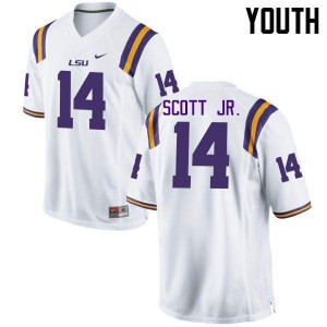 #14 Lindsey Scott Jr. Tigers Youth NCAA Jersey White