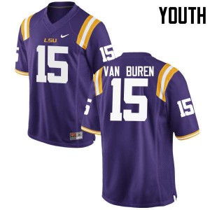 #15 Steve Van Buren LSU Youth Embroidery Jersey Purple