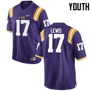 #17 Xavier Lewis LSU Tigers Youth Stitched Jerseys Purple