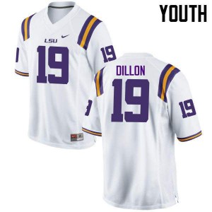 #19 Derrick Dillon LSU Tigers Youth Official Jersey White