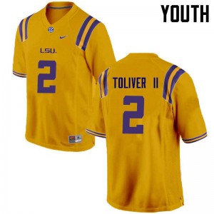 #2 Kevin Toliver II LSU Youth Player Jerseys Gold