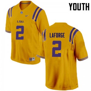 #2 Trey LaForge LSU Youth Official Jerseys Gold