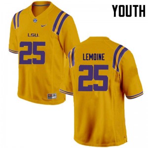 #25 T.J. Lemoine LSU Youth Embroidery Jersey Gold
