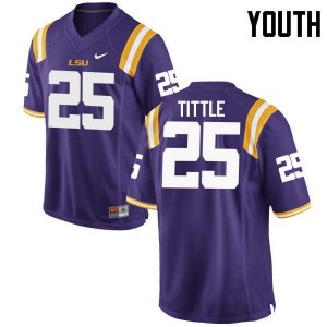 #25 Y. A. Tittle Tigers Youth Football Jerseys Purple