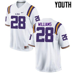 #28 Darrel Williams LSU Youth College Jersey White