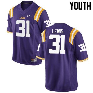 #31 Cameron Lewis LSU Tigers Youth Football Jerseys Purple
