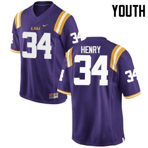 #34 Reshaud Henry Tigers Youth Stitched Jersey Purple