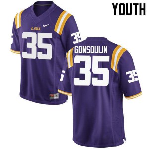 #35 Jack Gonsoulin Louisiana State Tigers Youth Player Jerseys Purple