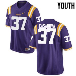 #37 Tommy Casanova LSU Tigers Youth College Jersey Purple