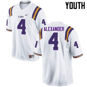 #4 Charles Alexander LSU Youth Stitched Jerseys White