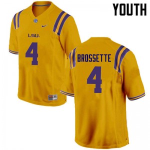 #4 Nick Brossette Tigers Youth Player Jersey Gold