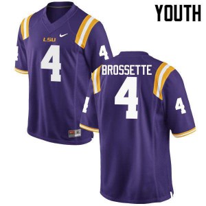 #4 Nick Brossette LSU Tigers Youth Official Jersey Purple