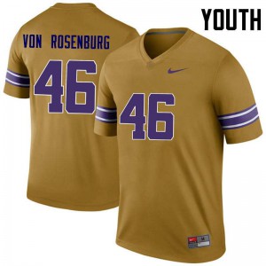 #46 Zach Von Rosenberg LSU Youth Legend Official Jerseys Gold