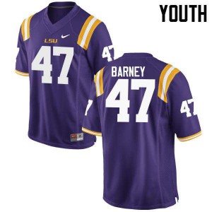 #47 Chance Barney LSU Tigers Youth Stitched Jerseys Purple
