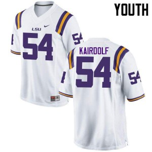#54 Justin Kairdolf LSU Youth Football Jerseys White