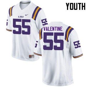 #55 Travonte Valentine LSU Youth Embroidery Jerseys White