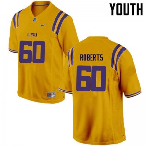 #60 Marcus Roberts Tigers Youth Player Jersey Gold