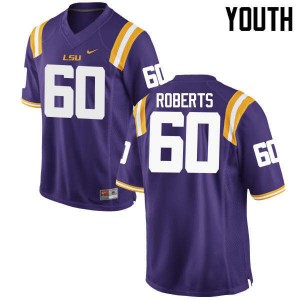 #60 Marcus Roberts LSU Tigers Youth University Jersey Purple
