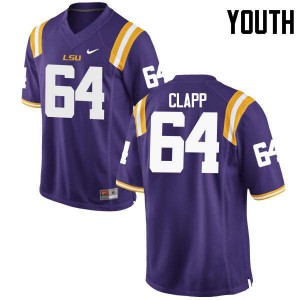 #64 William Clapp Tigers Youth Embroidery Jersey Purple