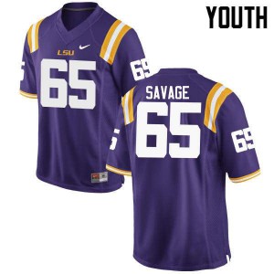 #65 Jakori Savage Tigers Youth Stitch Jerseys Purple