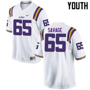 #65 Jakori Savage Tigers Youth Embroidery Jersey White
