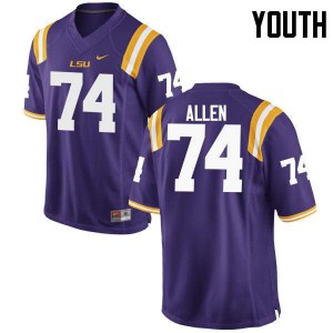 #74 Willie Allen Tigers Youth Official Jersey Purple