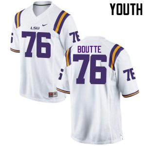 #76 Josh Boutte Louisiana State Tigers Youth Official Jerseys White