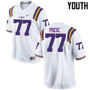 #77 Ethan Pocic LSU Youth Stitched Jerseys White