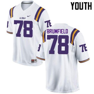 #78 Garrett Brumfield LSU Youth Official Jersey White