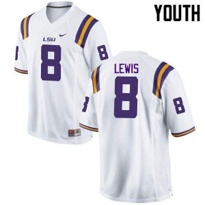 #8 Caleb Lewis Tigers Youth NCAA Jerseys White
