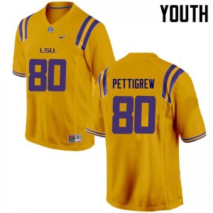 #80 Jamal Pettigrew Tigers Youth College Jerseys Gold