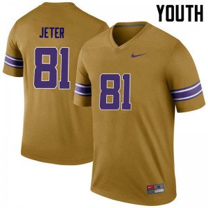 #81 Colin Jeter Louisiana State Tigers Youth Legend NCAA Jersey Gold