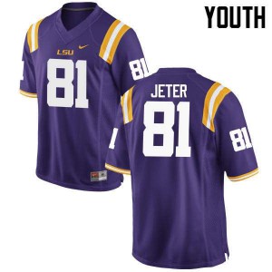 #81 Colin Jeter LSU Tigers Youth Official Jersey Purple