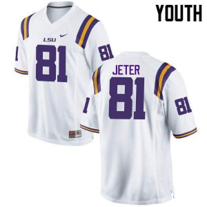 #81 Colin Jeter LSU Tigers Youth Official Jerseys White