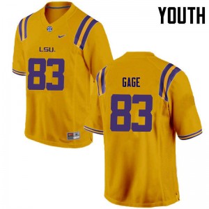 #83 Russell Gage LSU Youth College Jersey Gold