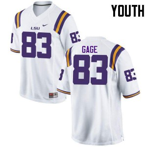 #83 Russell Gage Louisiana State Tigers Youth College Jerseys White