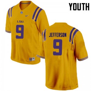 #9 Rickey Jefferson Louisiana State Tigers Youth Embroidery Jersey Gold