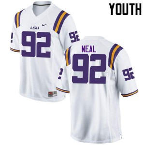 #92 Lewis Neal LSU Tigers Youth Embroidery Jerseys White