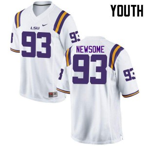 #93 Seth Newsome Tigers Youth High School Jersey White